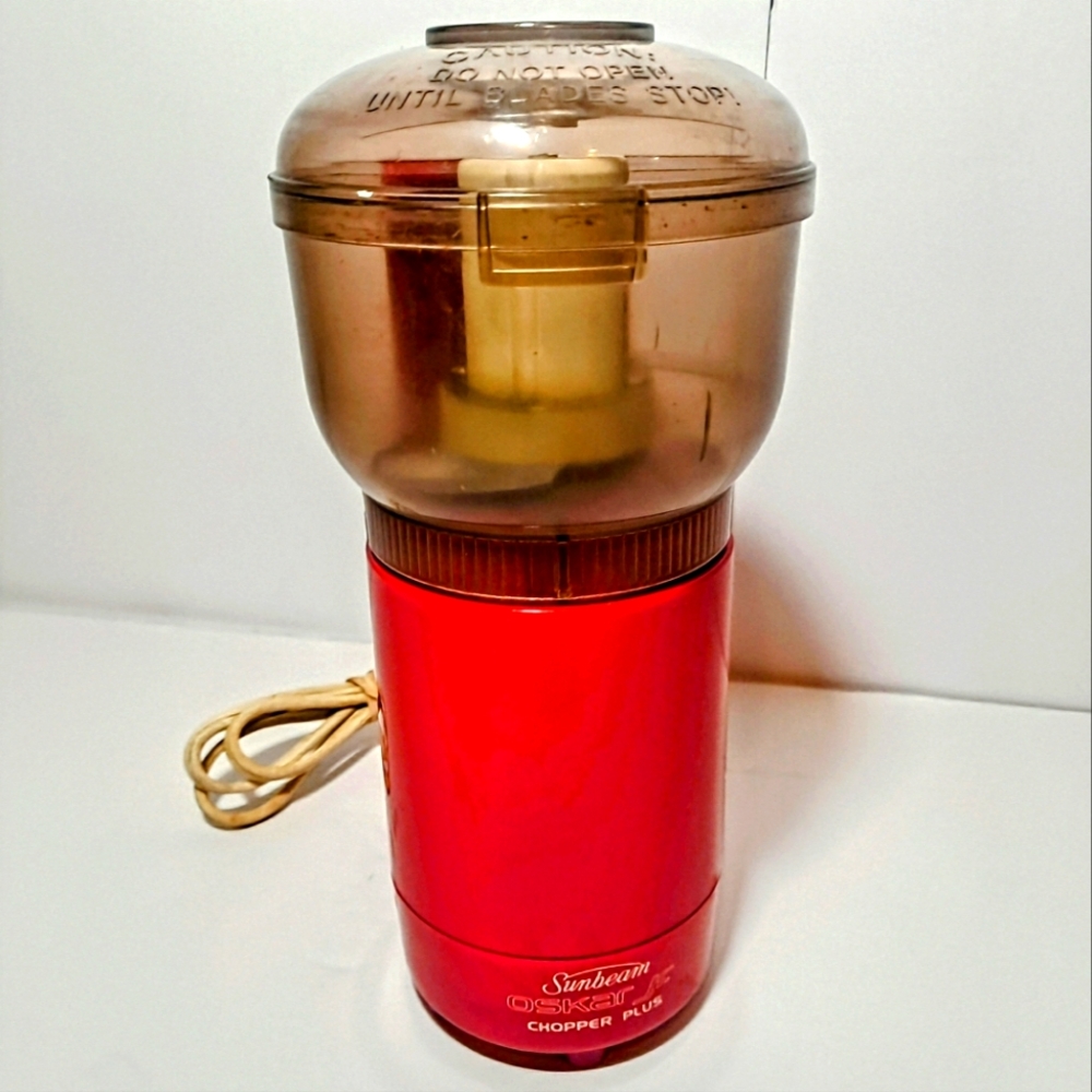 Sunbeam Oskar Jr Chopper Plus Mini Grinder Food Processor Red #14137 - Tested